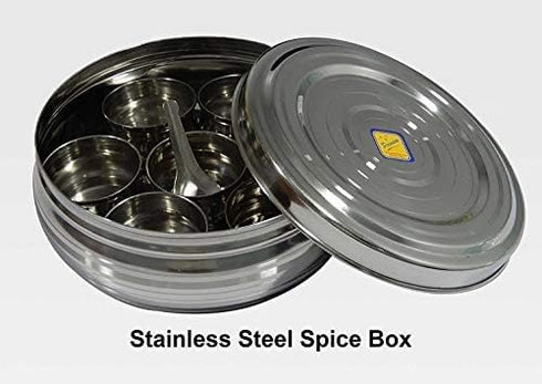 7 8 8 3 Inches Large Stainless Steel Masala Dabba Spice Container Box with Shelves x x