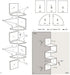 4 WELLAND Zig Zag Tiers Black Finished Floating Shelf,Wall Mounted Corner Wall Shelf for Bed Room,Living Room,Kitchen