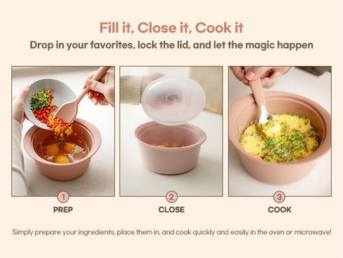 482F, 100% 19oz (550ml)) Microwave Silicone Steamer for Baby Food, Made In Korea, Oven & Dishwasher Safe to Easy Clean