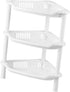 STOBAZA 3 Shelf Layer Stand, Plastic Corner Storage Organizer for Kitchen, Bathroom, and Small Household Items