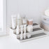 Cq Acrylic 2 Pack Spice Rack Organizer, 14.5 Inch Tiered Seasoning Can Shelf for Pantry, White
