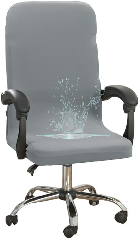 Water Resistant Office Chair Covers, Stretch Slipcover with Durable Zipper - Universal Fit for High Back Boss Chair (M,