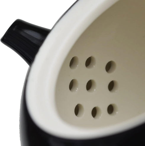 Porcelain Teapot, 10oz Small Xishi Chinese Gongfu Tea Set Ceramic Kettle in Black