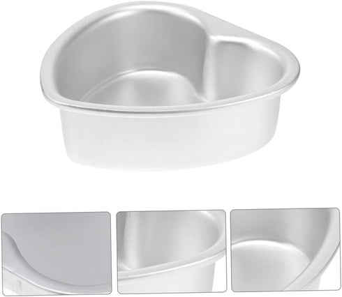2pcs Heart Shaped Cake Mold Set - Aluminum Alloy Baking Molds for Mousse, Casserole, and Sandwich Loaf Cakes