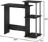 Furinno Efficient Home Laptop Computer Desk with Square Shelves, Solid Black/Grey Design