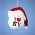 I Love New York NY Ball with Santa Hat, Christmas Ornament