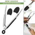 Small Serving Tongs with Silicone Tips, 7 Inch Mini Stainless Steel Food Tongs, Set of 3 (Black)