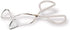 Better Houseware 10" Angled Tongs, Silver with White Handle