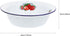 MAGICLULU Vintage Enamel Bowl, Round Tray with Strawberry Pattern, Metal Nesting Food Bowl, 20cm