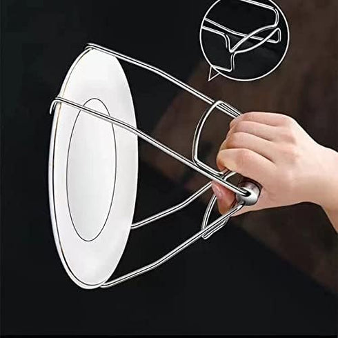 Folding Hot Dish Plate Clip - Stainless Steel Bowl Clip Holder for Kitchen Home Restaurant Cooking