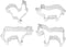 NCS Farm Animals Cookie Cutter Set - 4 Piece Tinplated Steel, Pig 3.75", Rooster 4", Cow 3.75", Horse 4"