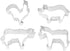 NCS Farm Animals Cookie Cutter Set - 4 Piece Tinplated Steel, Pig 3.75", Rooster 4", Cow 3.75", Horse 4"