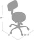 Boss Office Products Be Well Medical Spa Stool with Back, Vinyl, Black