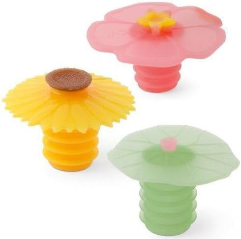 Charles Viancin Wine Bottle Stopper - Lily Pad, Sunflower & Hibiscus Design