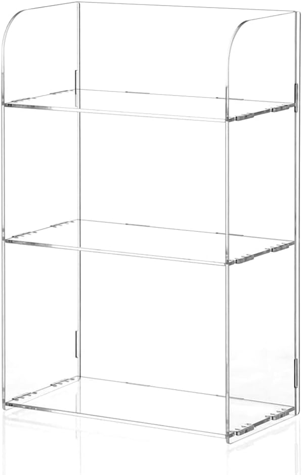 Jusalpha 3 Tier Clear Acrylic Bathroom Organizer Shelf for Cosmetic Perfume Makeup Toy Spices, Multifunctional Sturdy