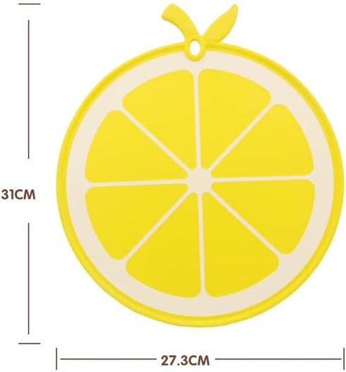 Chopping Board Plastic Fruit Cutting Boards for Kitchen, BPA Free, Dishwasher Safe, Food Safe PP Material Small Size Cutting Board for Gift Family Dormitory (lemon(12 x 10.5 inch)) by LESTAY