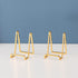 4.5 inch Metal Plate Stands for Display, Tabletop Picture Stand, Gold Iron Easels for Photos, Books, Plates
