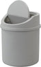0.5 Gallon Plastic Mini Trash Can with Swing Lid, Tiny Garbage Can, Gray