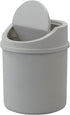 0.5 Gallon Plastic Mini Trash Can with Swing Lid, Tiny Garbage Can, Gray