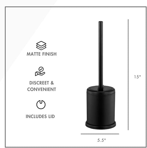 2 Pack ToiletTree Products Deluxe Toilet Brush with Lid - Black