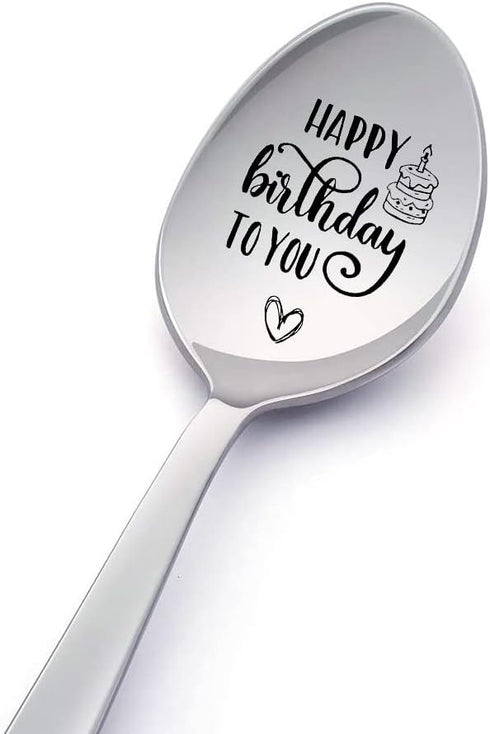 Birthday Gift Spoon for Women & Men - Happy Birthday to You Spoons for Coffee Lovers