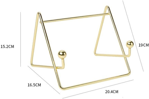 Metal Kitchen Cookbook Stand, Recipe Book Holder, Tablet Holder, Cookery Book Easel, Magazine Holder for Kitchen Counter and Table Gold