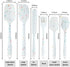Heat Resistant Silicone Spatulas Set, 6pcs Non-Stick Mixing Spatulas with Stainless Steel Core, White