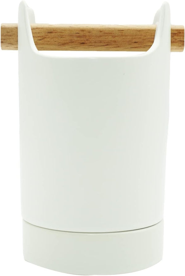 Kitchen Utensil Holder for Flatware, Silverware, Cutlery, Wood and Ceramic Countertop Caddy
