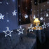 Star Curtain Lights for Bedroom - 9ft Plug-in 138 LED Fairy Twinkle Lights with Remote & 12 Star Drops
