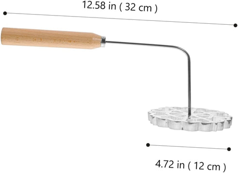 Oil Pier Mold Scandinavian Iron, Wooden Handle Spoon Waffle Rosettes Molds, Non Stick Cookware