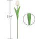 PU Fake Tulips Real Touch Artificial Flowers, 10Pcs Bouquet for Home Office Wedding Decoration (White)