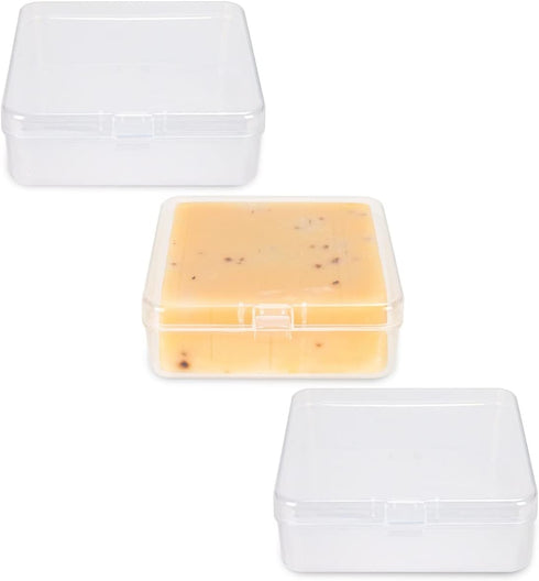 Travel Soap Container, Portable Square Soap Box Holder for Camping and Outdoor Use, 5 Pack, Clear