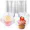 50 Pack Individual Cupcake Containers - Stackable Plastic Cupcake Boxes with Deep Dome for Cupcake Carrier