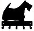 Scottish Terrier Key Holder Dog Leash Hanger for Wall, Large 9 inch Wide with 5 Hooks, Made in USA