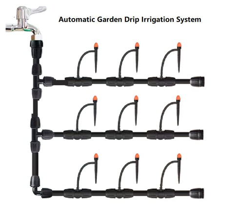 Yulaiyoen 1/4" Drip Irrigation Emitters, 30 Pack Automatic Spray Emitters, 360 Degree Drip Irrigation Parts