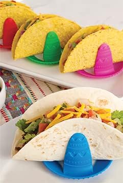 Talisman Designs Sombrero Taco Holders - Set of 4 for Small or Large Tacos, Crunch & Soft