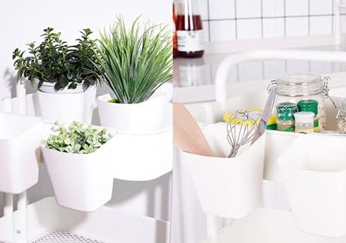 Rikyo 4 Pack Accessories,4.75x4"Hanging Hanging Cup Holders,Trolley Basket Storage,Rolling Cart Pencil Holder Storage
