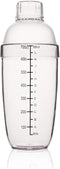 FEOOWV Plastic Cocktail Shaker, Hand Drink Mixer Boba Tea Shaker Cup with Scales, 24 oz / 700cc