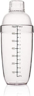 FEOOWV Plastic Cocktail Shaker, Hand Drink Mixer Boba Tea Shaker Cup with Scales, 24 oz / 700cc