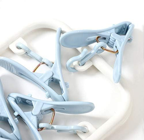 2 Pack Clothes Drying Racks, Small Folding Portable Hangers with 12 Clips, 360 Rotatable Hook for Drying