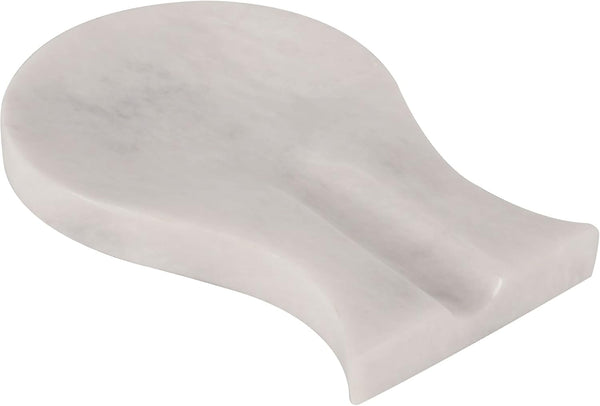 Radicaln White Marble Spoon Rest, Handmade Utensil Holder for Kitchen, Spatula Ladle Fork Cooking Tool Organizer