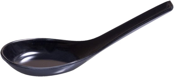 JapanBargain 3192x4 Black Soup Spoons, Chinese Japanese Asian Wonton Miso Ramen Noodle Soup Spoons, Set of 4