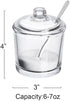 123Arts Glass Sugar Bowl Spice Jar with Lid and Stainless Steel Spoon