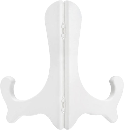 uxcell 2pcs 6" White Plastic Folding Easel Plate Holder for Decorative Picture Frames
