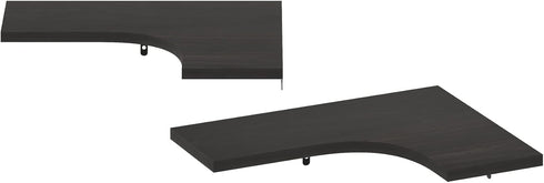 Espresso Floating Corner Shelves - L-Shape Wall Mounted Display for Home D cor