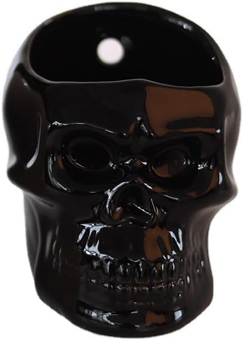 Vitbunana Skull-Shaped Toothbrush Holder, Skull Ceramic Small Storage Tube, Skull Pen Holder, Skull