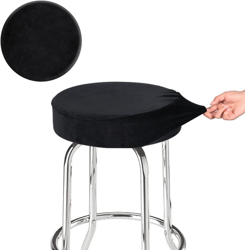 SINOSSO Bar Stool Cover, Super Soft Velvet Dia.11-13" Round Stretchy Washable Dustproof