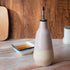 400ml, 9" 3" Gute Cruet Ceramic Olive Oil & Vinegar Carafe - Perfect Home Decor Gift - H x W Pink Bottle with Pourers
