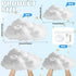 3 Set 3D Artificial Cloud LED Light Decorations Hanging Cloud Baby Shower Table Centerpiece DIY Kit for Ceiling Room