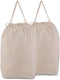 MCleanPin Washable Laundry Bags with Handles - 140L Dirty Clothes Storage for College Dorm & Travel, 2 Pack (Beige)